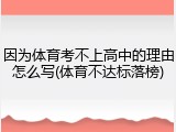 因为体育考不上高中的理由怎么写(体育不达标落榜)