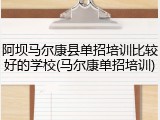 阿坝马尔康县单招培训比较好的学校(马尔康单招培训)