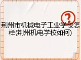 荆州市机械电子工业学校怎样(荆州机电学校如何)