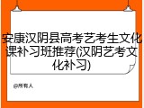 安康汉阴县高考艺考生文化课补习班推荐(汉阴艺考文化补习)