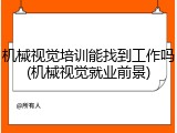 机械视觉培训能找到工作吗(机械视觉就业前景)