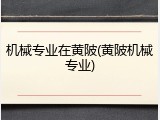 机械专业在黄陂(黄陂机械专业)