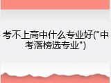 考不上高中什么专业好("中考落榜选专业")