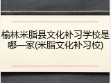 榆林米脂县文化补习学校是哪一家(米脂文化补习校)