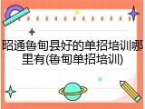 昭通鲁甸县好的单招培训哪里有(鲁甸单招培训)
