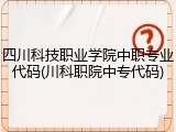 四川科技职业学院中职专业代码(川科职院中专代码)