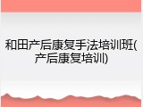 和田产后康复手法培训班(产后康复培训)