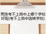 男孩考不上高中上哪个学校好呢(考不上高中选啥学校)