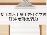 初中考不上高中去什么学校好(中考落榜择校)