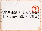 岳阳君山数控技术专升本对口专业(君山数控专升本)