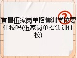 宜昌伍家岗单招集训学校要住校吗(伍家岗单招集训住校)