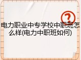 电力职业中专学校中职班怎么样(电力中职班如何)