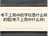 考不上高中的学校是什么样的呢(考不上高中什么样)