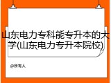 山东电力专科能专升本的大学(山东电力专升本院校)
