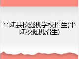 平陆县挖掘机学校招生(平陆挖掘机招生)