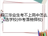 初三毕业生考不上高中怎么选学校(中考落榜择校)
