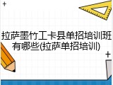 拉萨墨竹工卡县单招培训班有哪些(拉萨单招培训)
