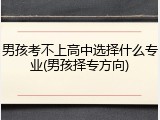 男孩考不上高中选择什么专业(男孩择专方向)