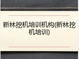 新林挖机培训机构(新林挖机培训)