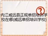 内江威远县正规单招培训学校在哪(威远单招培训学校)