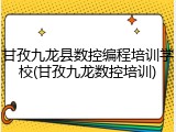 甘孜九龙县数控编程培训学校(甘孜九龙数控培训)