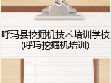 呼玛县挖掘机技术培训学校(呼玛挖掘机培训)