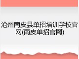 沧州南皮县单招培训学校官网(南皮单招官网)