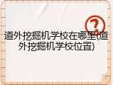 道外挖掘机学校在哪里(道外挖掘机学校位置)