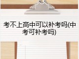 考不上高中可以补考吗(中考可补考吗)