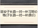 延安子长县一对一补习班价格(子长县一对一补课价)