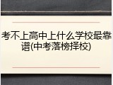 考不上高中上什么学校最靠谱(中考落榜择校)