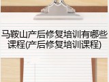 马鞍山产后修复培训有哪些课程(产后修复培训课程)