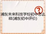 浦东未来科技学校初中怎么样(浦东初中评价)