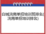 白城洮南单招培训班排名(洮南单招培训排名)