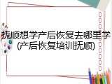 抚顺想学产后恢复去哪里学(产后恢复培训抚顺)