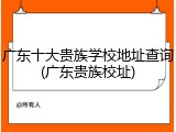 广东十大贵族学校地址查询(广东贵族校址)