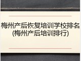 梅州产后恢复培训学校排名(梅州产后培训排行)