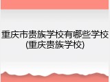 重庆市贵族学校有哪些学校(重庆贵族学校)