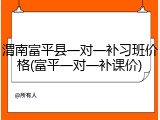 渭南富平县一对一补习班价格(富平一对一补课价)