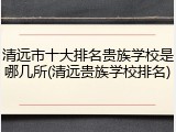 清远市十大排名贵族学校是哪几所(清远贵族学校排名)