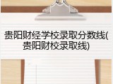 贵阳财经学校录取分数线(贵阳财校录取线)