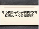 青岛贵族学校学费贵吗(青岛贵族学校收费高吗)