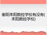衡阳耒阳数控学校有没有(耒阳数控学校)