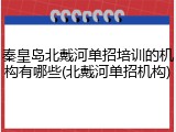 秦皇岛北戴河单招培训的机构有哪些(北戴河单招机构)