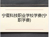 宁夏科技职业学校学费(宁职学费)