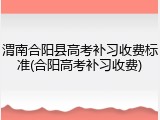 渭南合阳县高考补习收费标准(合阳高考补习收费)