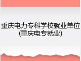 重庆电力专科学校就业单位(重庆电专就业)