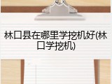 林口县在哪里学挖机好(林口学挖机)