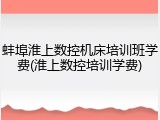 蚌埠淮上数控机床培训班学费(淮上数控培训学费)
