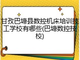 甘孜巴塘县数控机床培训技工学校有哪些(巴塘数控技校)